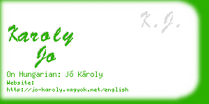 karoly jo business card
